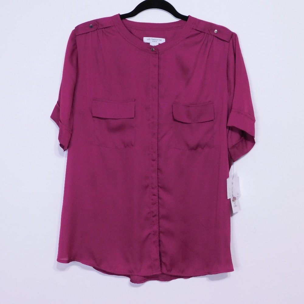 Womens Button Down Short Sleeve Shirt - 2X Plus